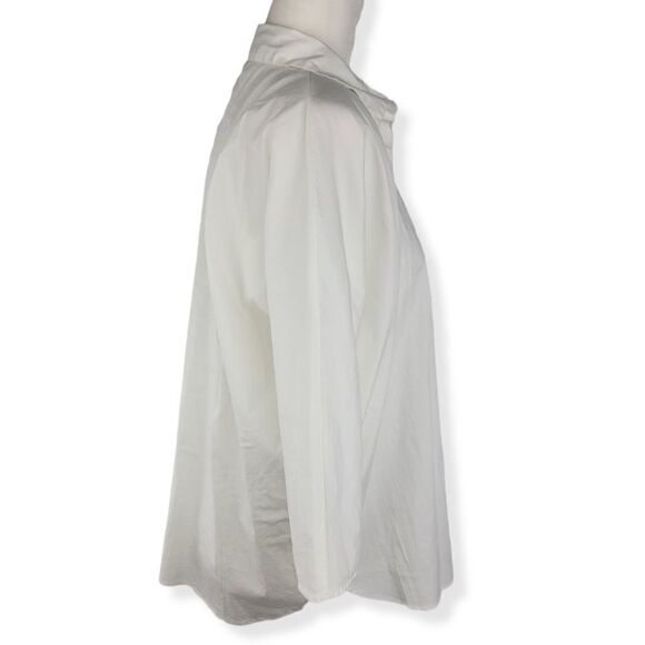 Ann Taylor Square oversize button up  Off White Blouse Small - Picture 3 of 4